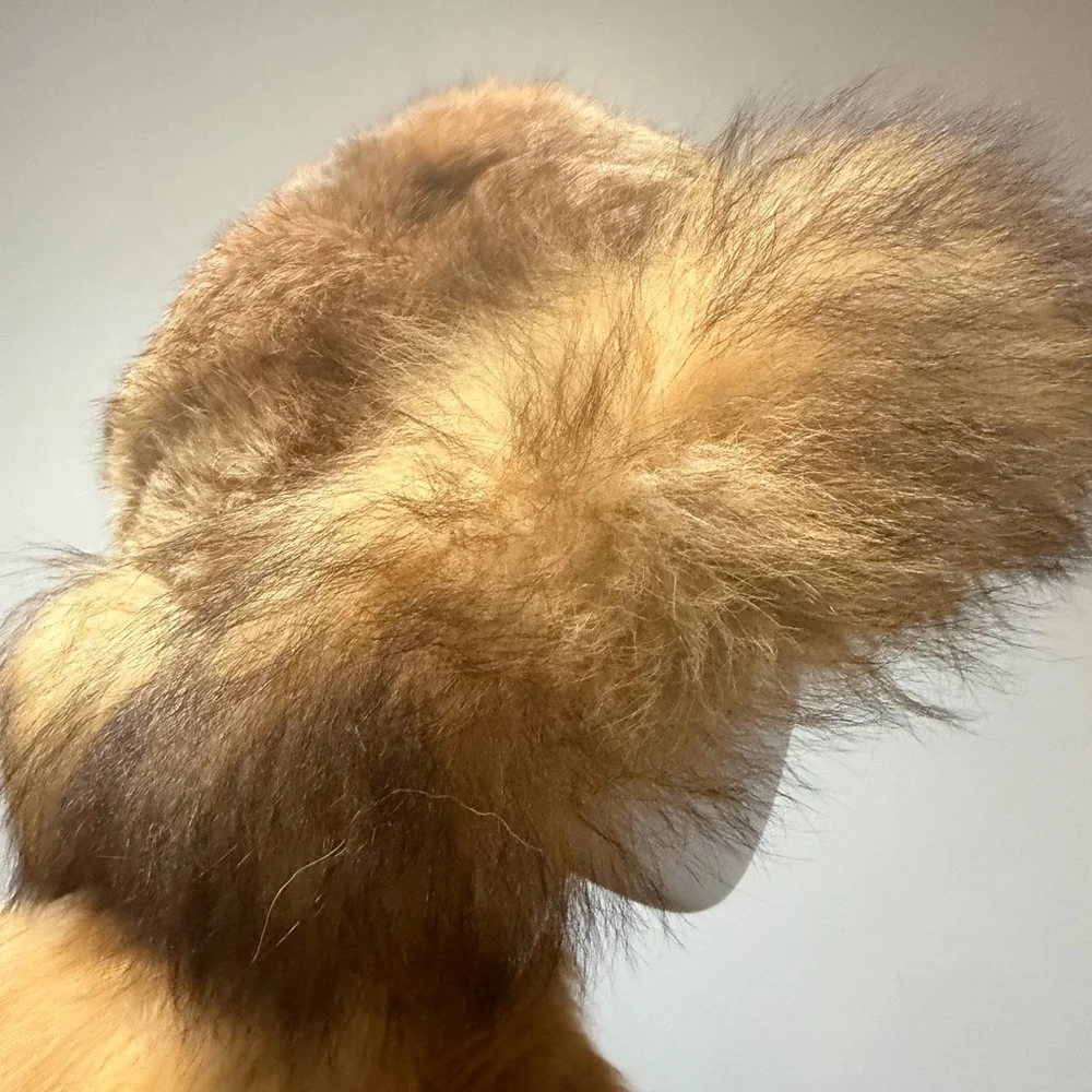 Red fox fur scarf & fox hat luxurious long hair Cossack hat new gold fox scarf - Picture 4 of 16